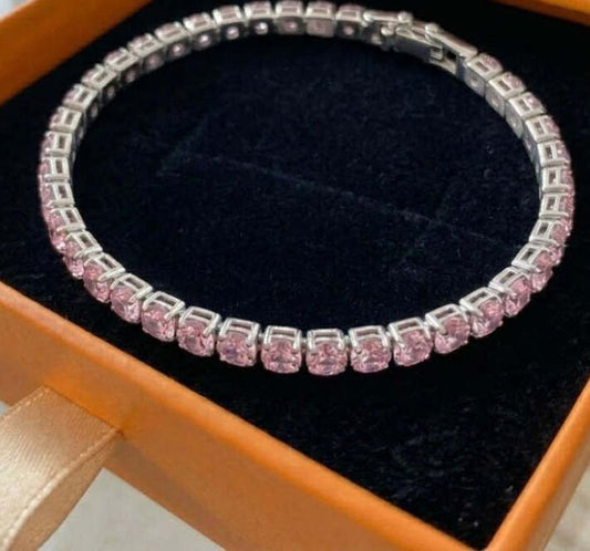 Pink Sapphire Tennis Bracelet