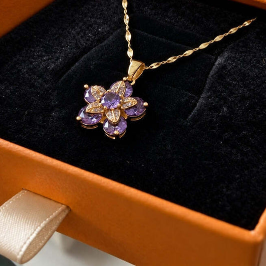 Amelyth Violet Flower Necklace