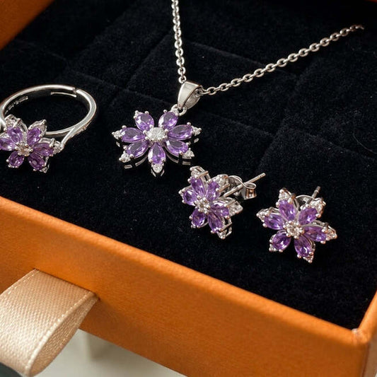 Amethyst Bloom Jewelry Set