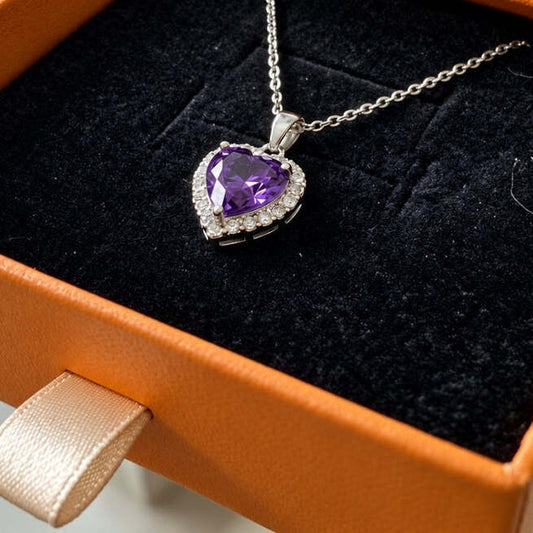 Amethyst Heart Radiance Necklace