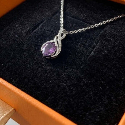 Amethyst Infinity Pave Necklace