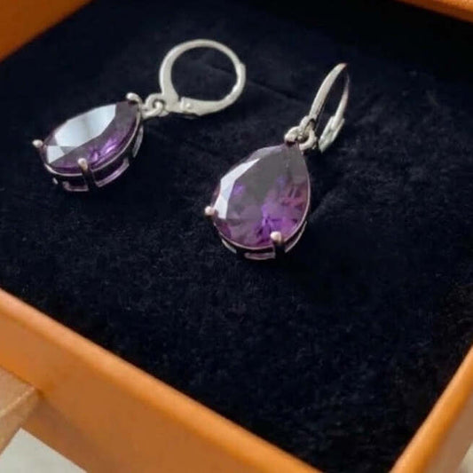 Amethyst Teardrop Earrings